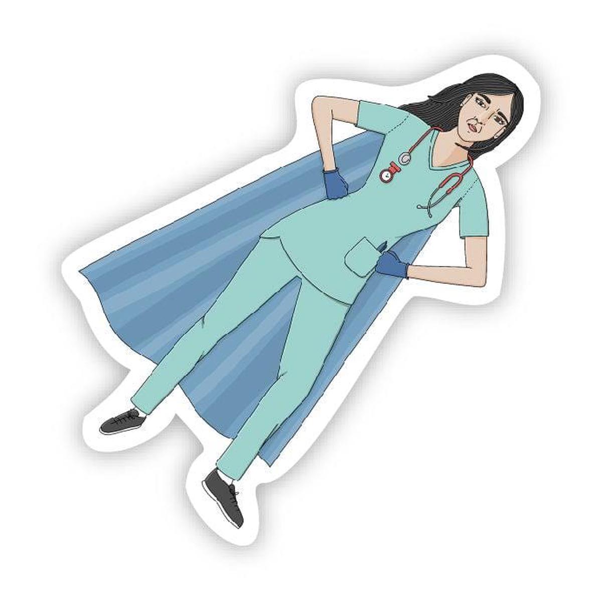 Superhero nurse blue cape