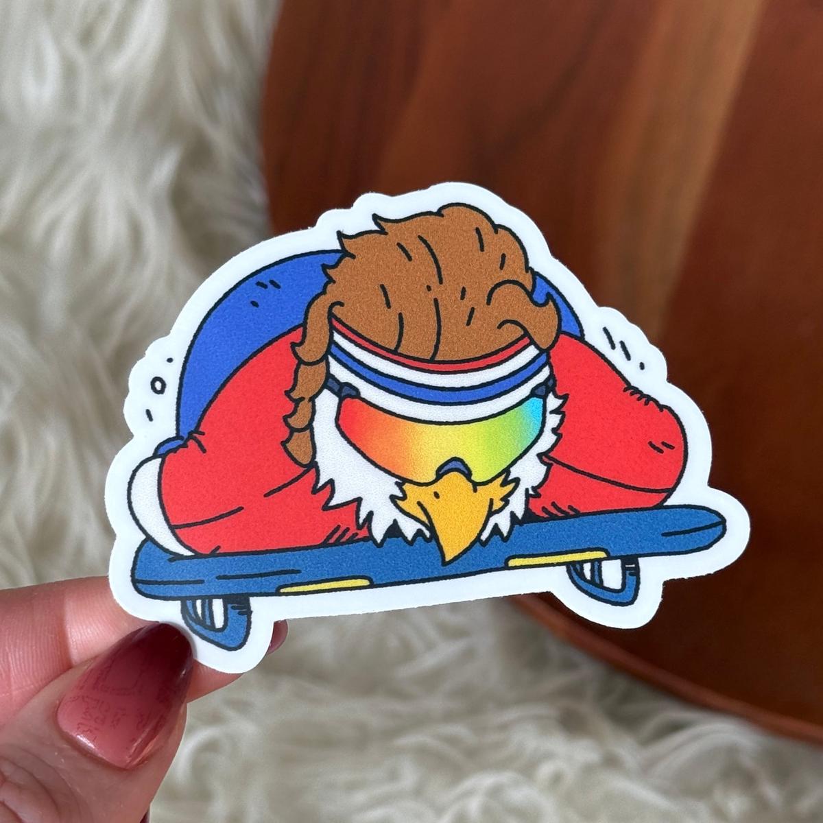 Skeleton Merica Eagle Sport Sticker