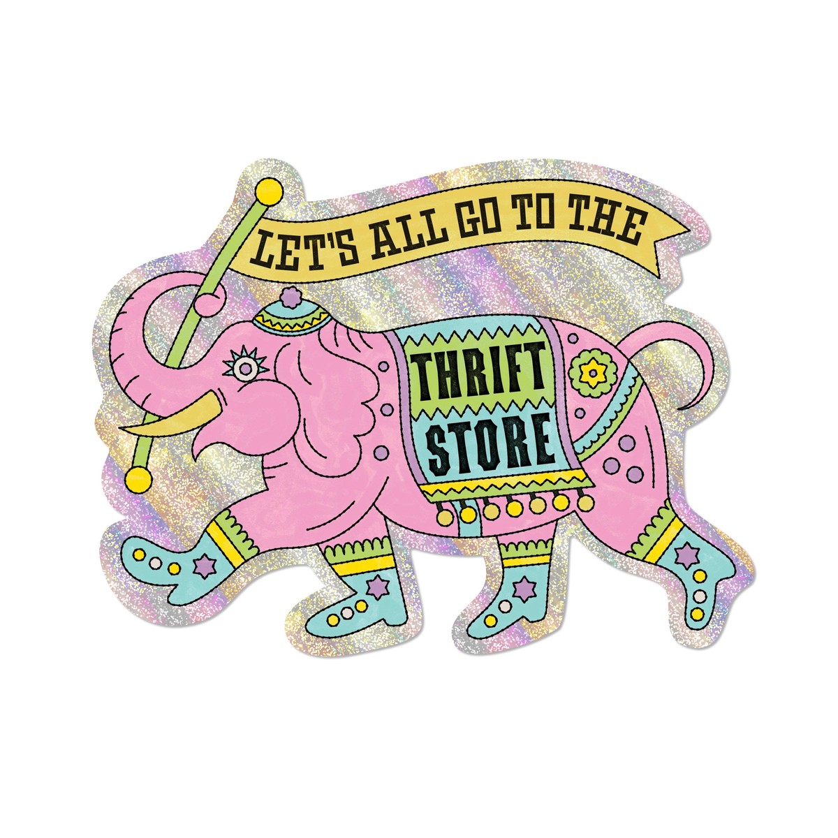 Thrifting Elephant Sticker