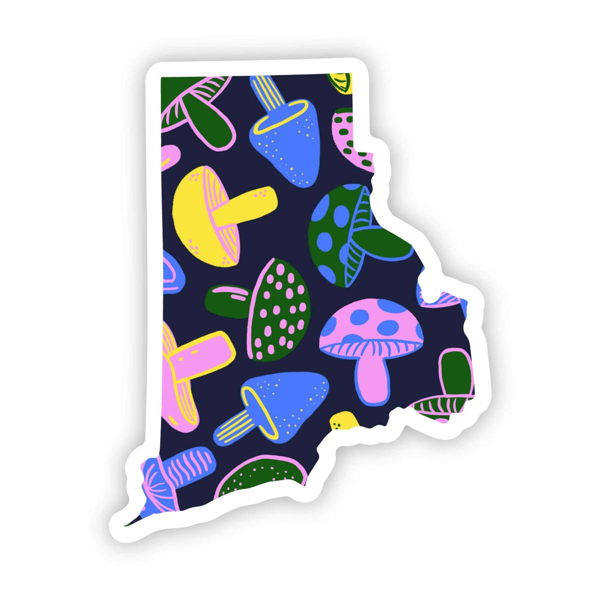 Rhode Island Sticker - Mushroom