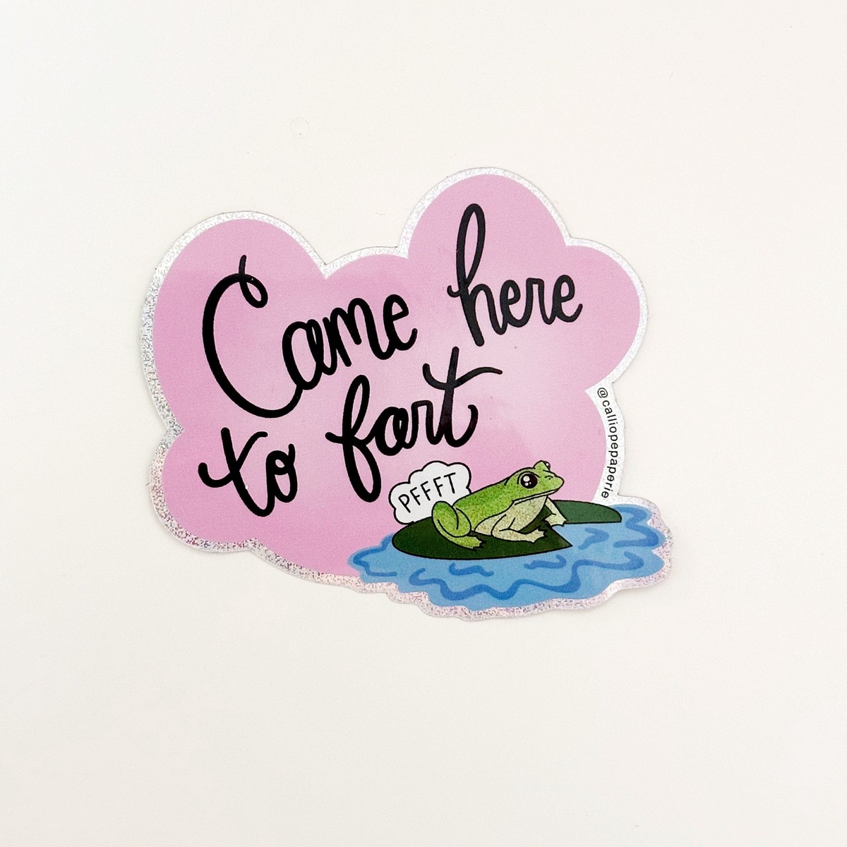 Farty Frog Glitter Sticker