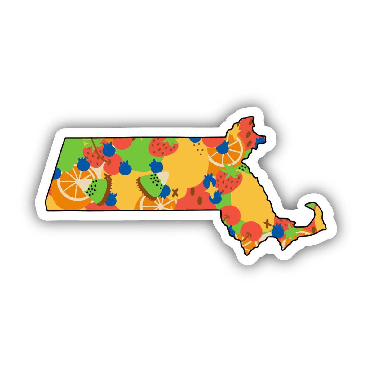 Massachusetts Fruit Pattern Sticker