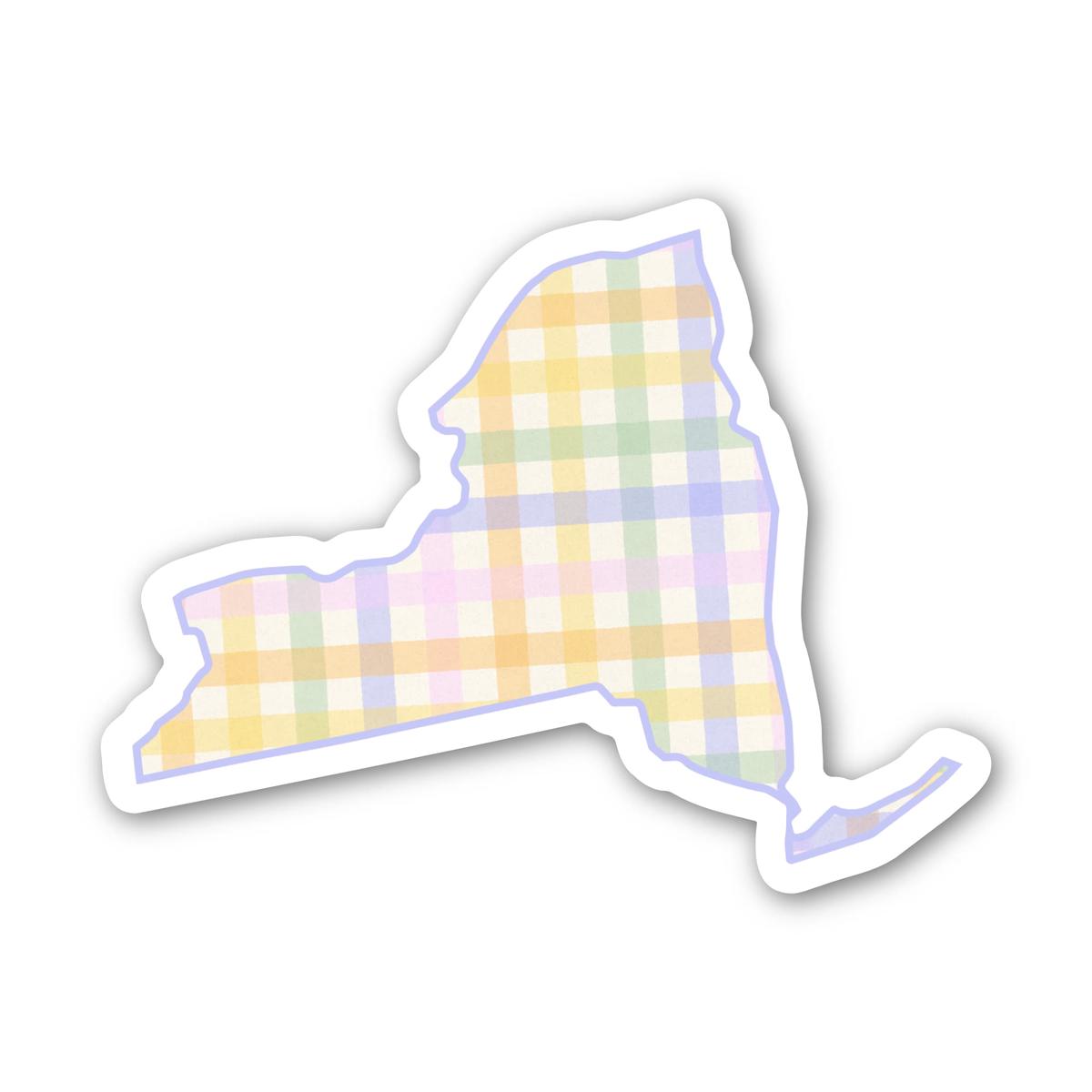 New York Pastel Gingham Pattern Sticker