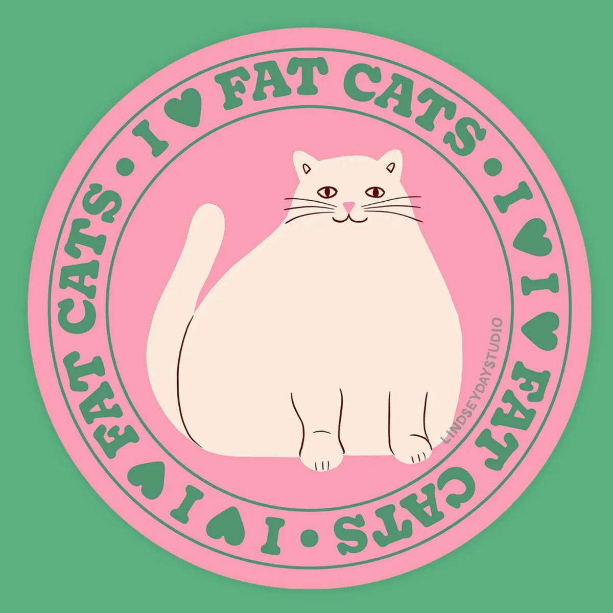 Fat Cat Sticker