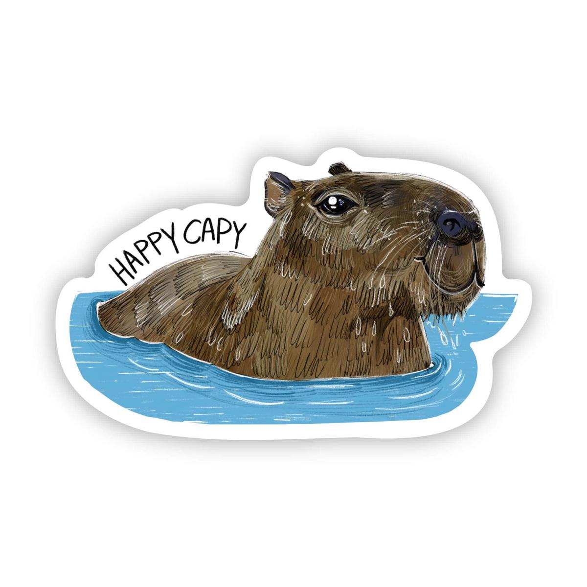 "Happy Capy" Capybara sticker