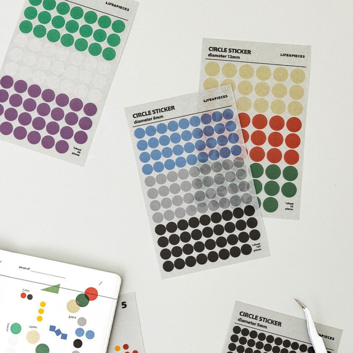 Livework LIFE & PIECES Circle Sticker Set 4 Sheets