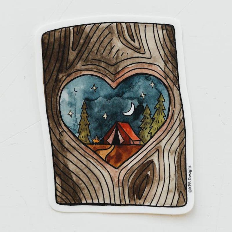 Tree Stump Heart Sticker