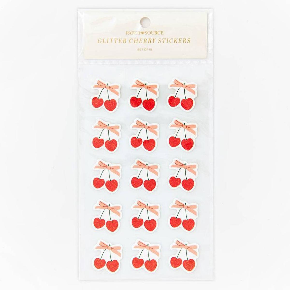 Chunky Glitter Cherry Stickers
