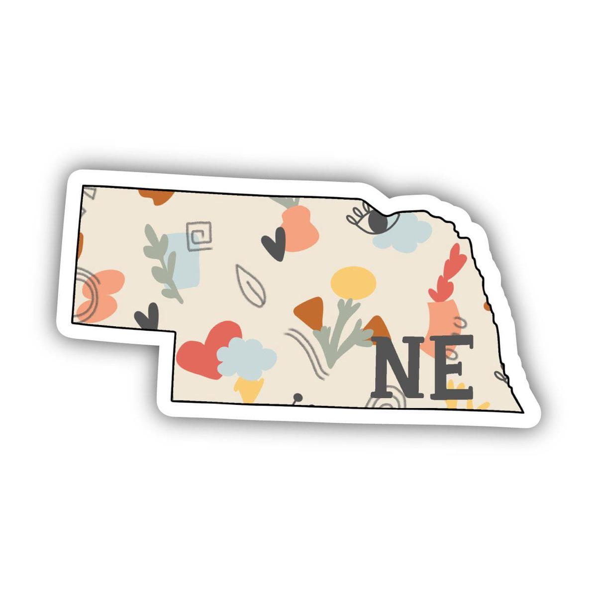 Nebraska Abstract Pattern Sticker