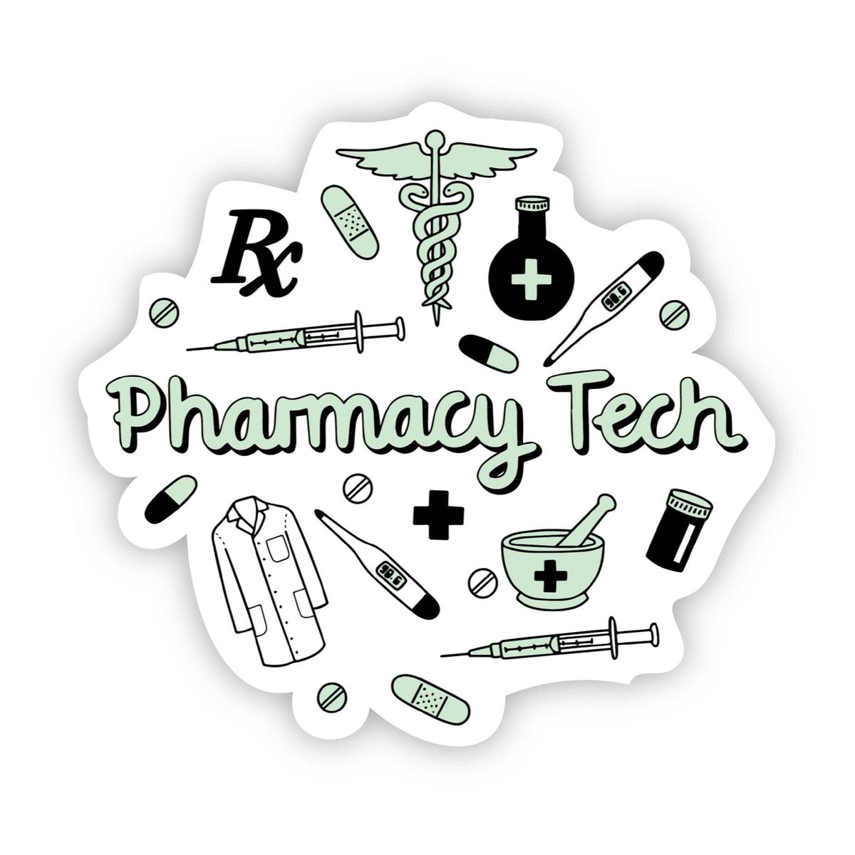 Pharmacy Tech Green Sticker