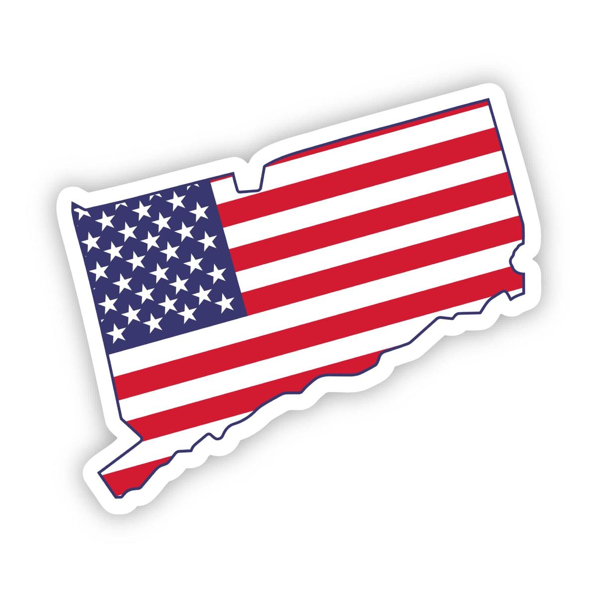 Connecticut USA Flag Pattern Sticker