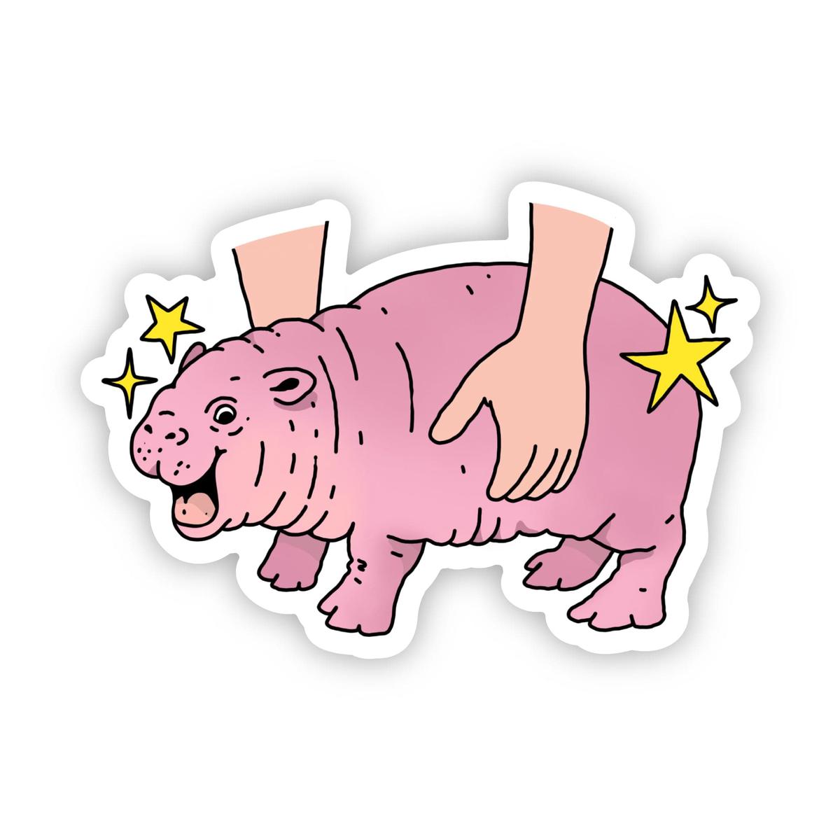 Moo Deng Hippo Sticker