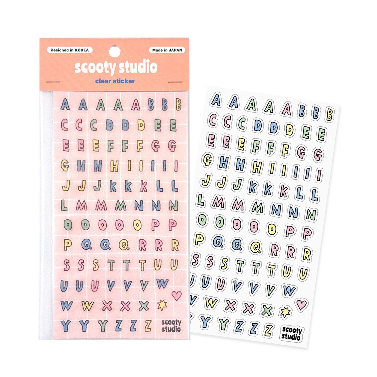 Scooty Studio Alphabet Sticker Sheet