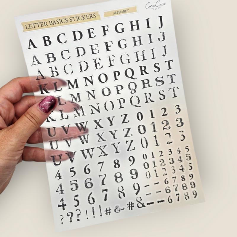 CoraCreaCrafts Letter Basic Stickers