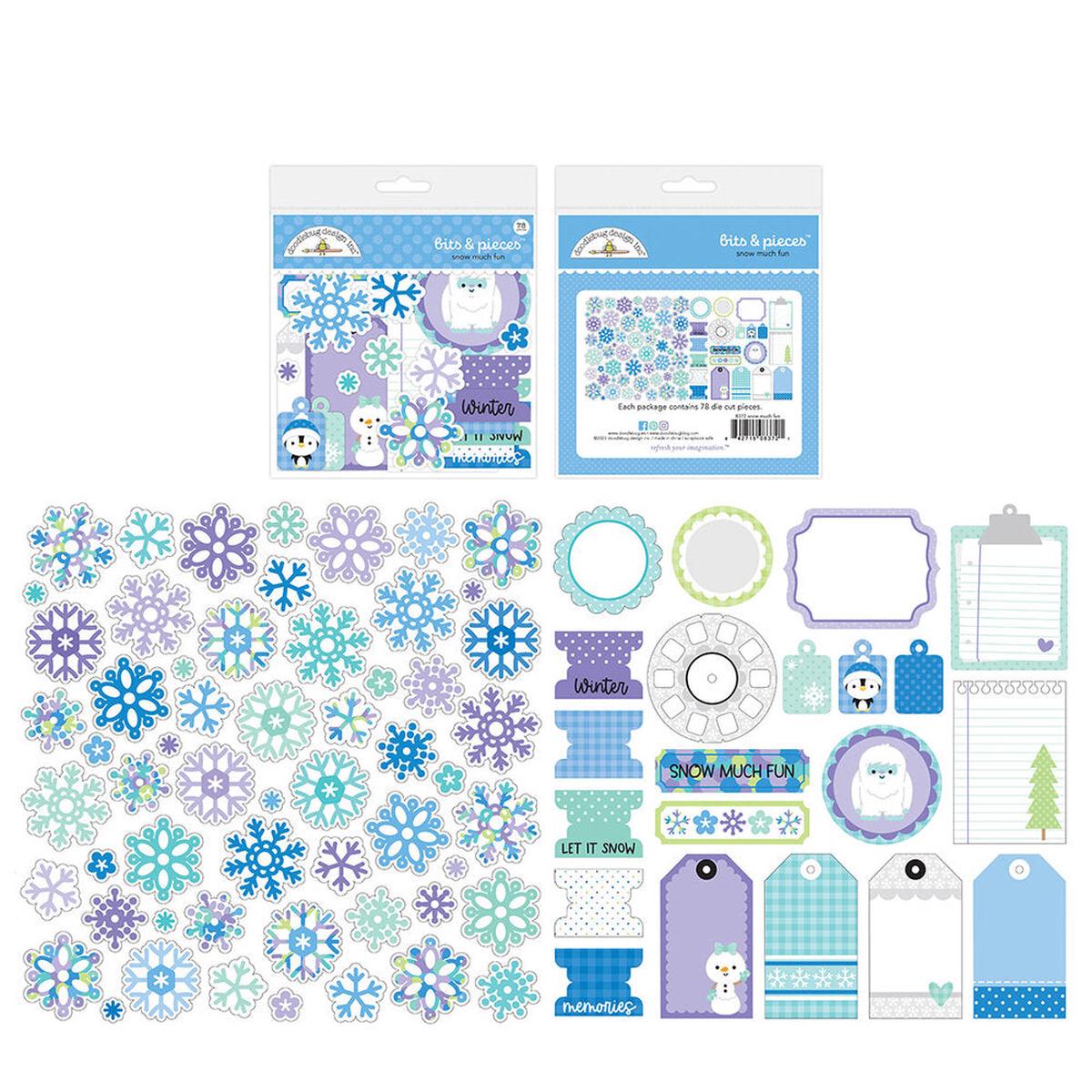 Doodlebug SNOW MUCH FUN Bits & Pieces Diecuts 78pc