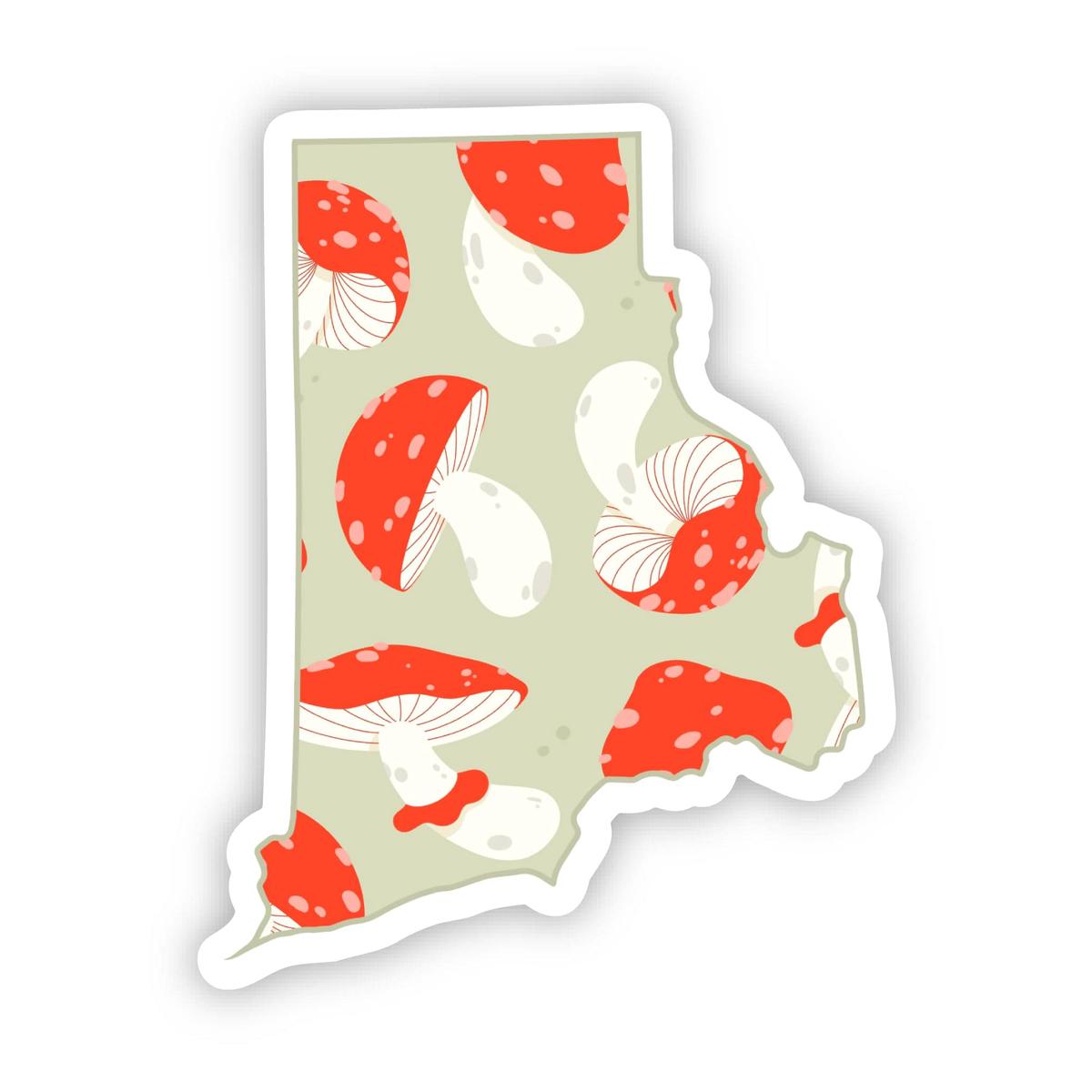 Rhode Island Mushroom Pattern Sticker
