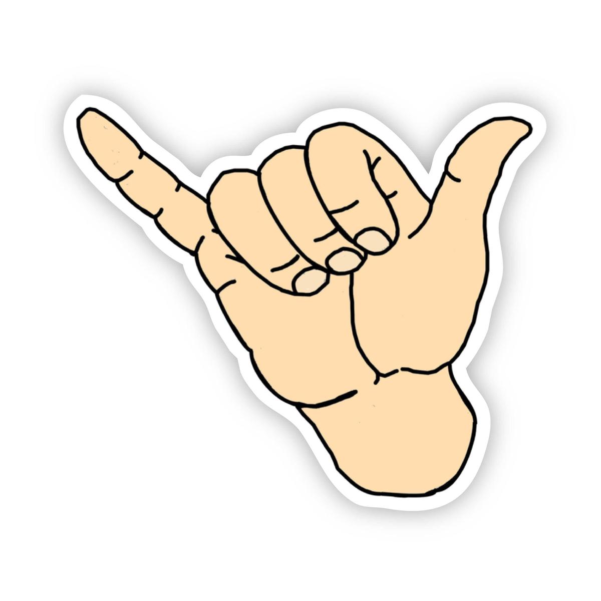 Hang Loose Tan Sticker