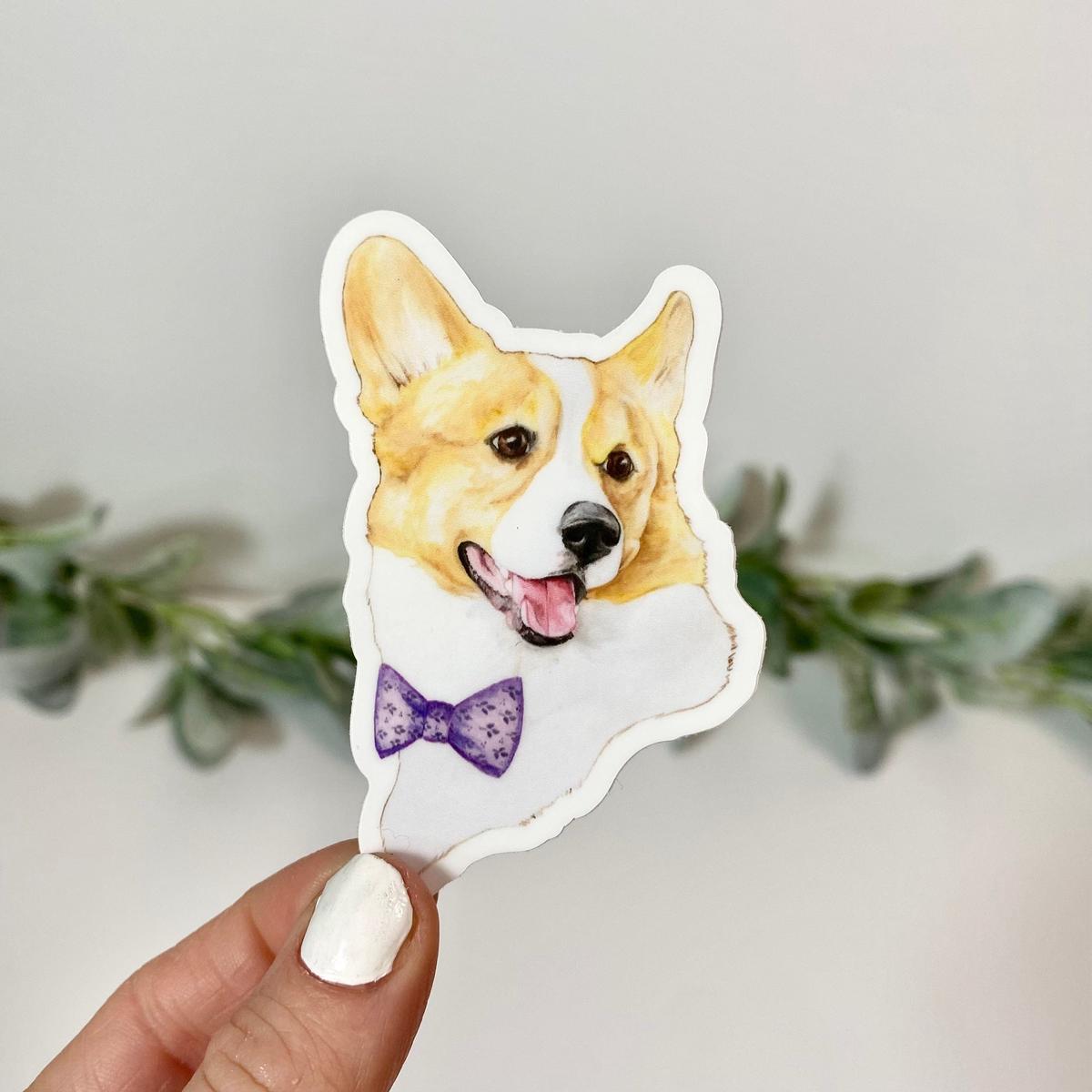 Corgi With Bow Tie Sticker