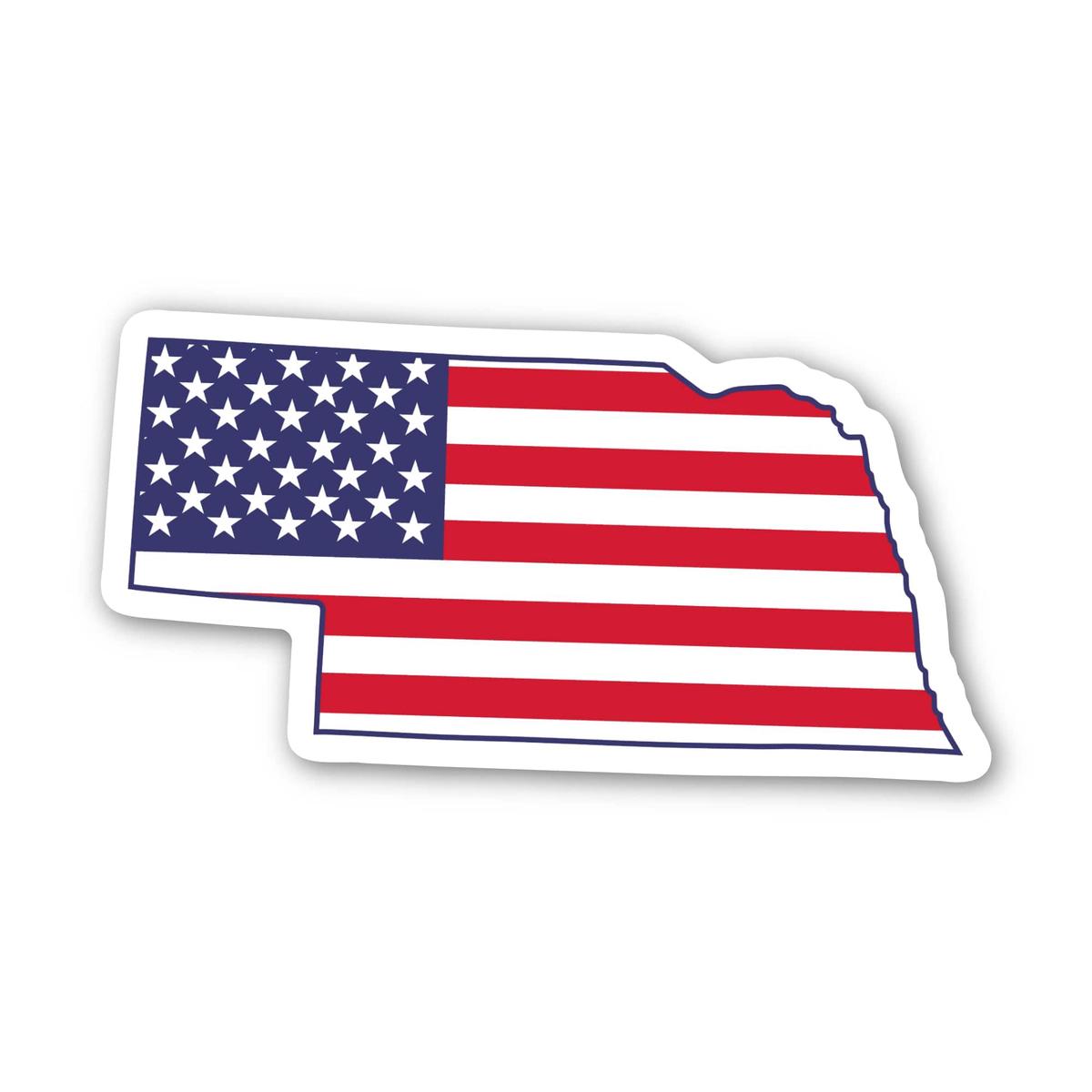 Nebraska USA Flag Pattern Sticker