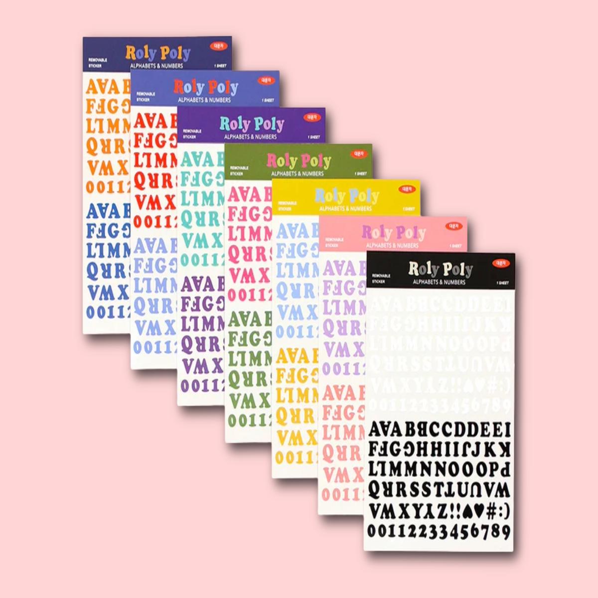Roly Poly Alphabets & Numbers Sticker Set