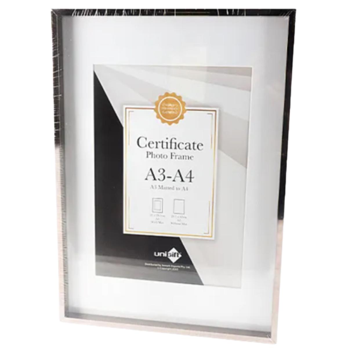 Metallic Certificate Frame A3 A4 Silver