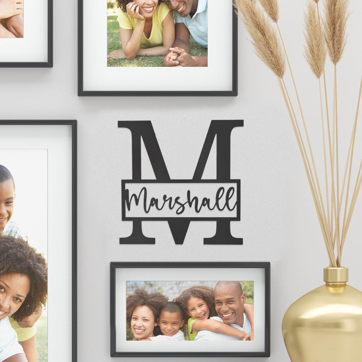 Decor Steals Script Letter Monogram  - 2 Sizes -  Personalized Metal Family Monogram Last Name Sign