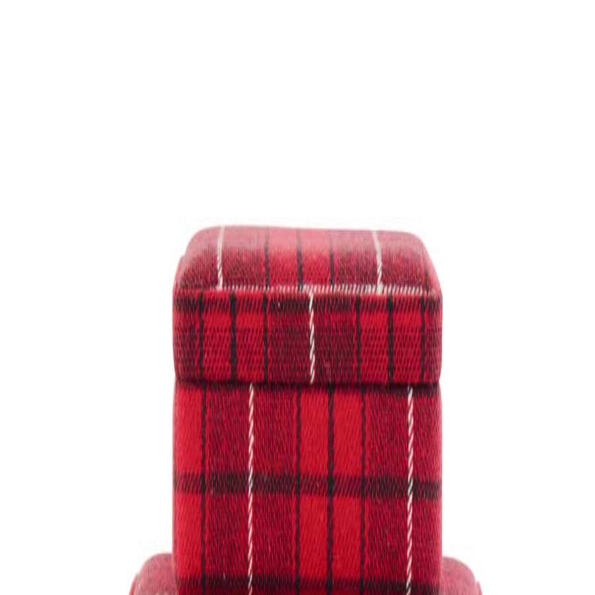 6.5 Inch Red Black and White Plaid Rectangular