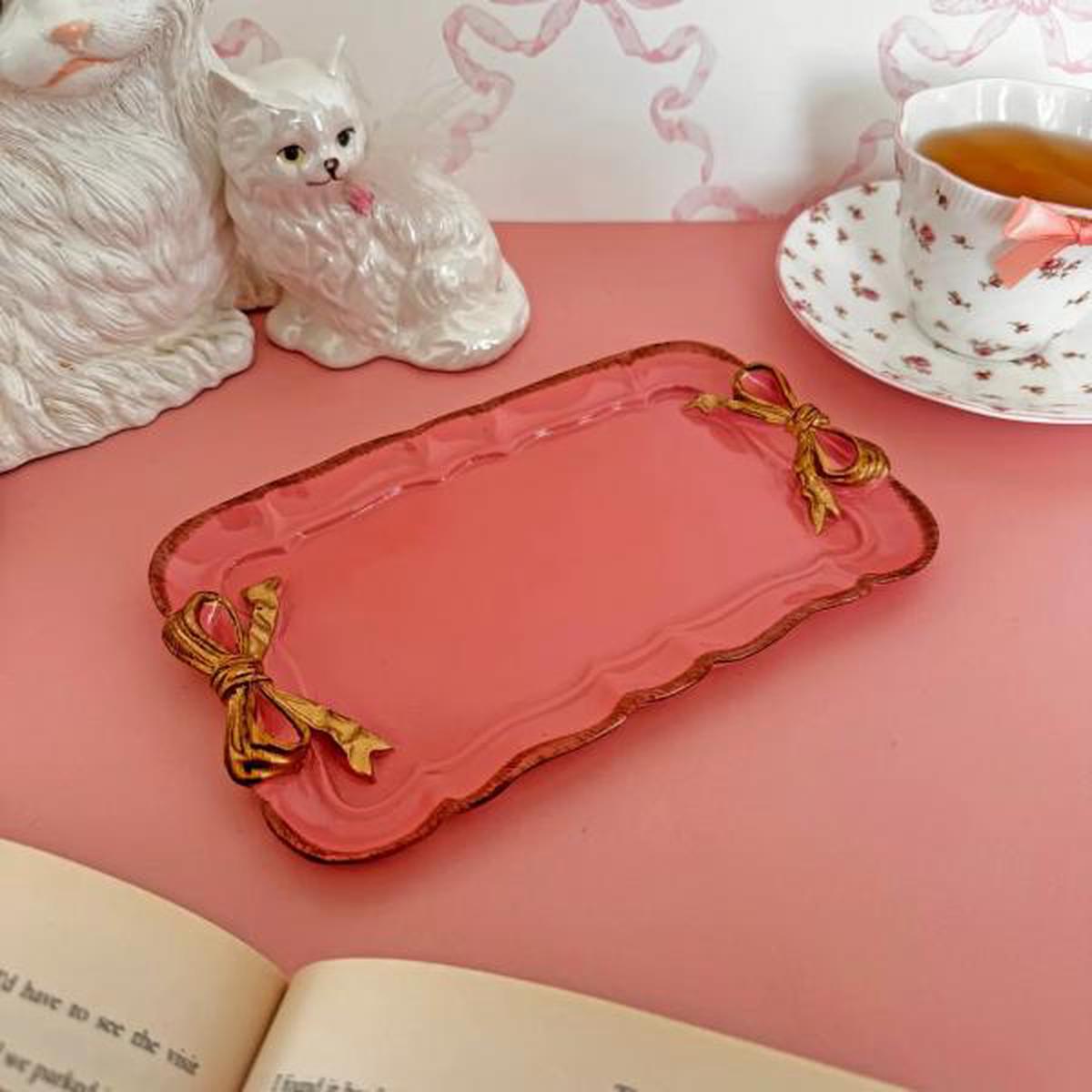 Coquette Bow Tray - Pink