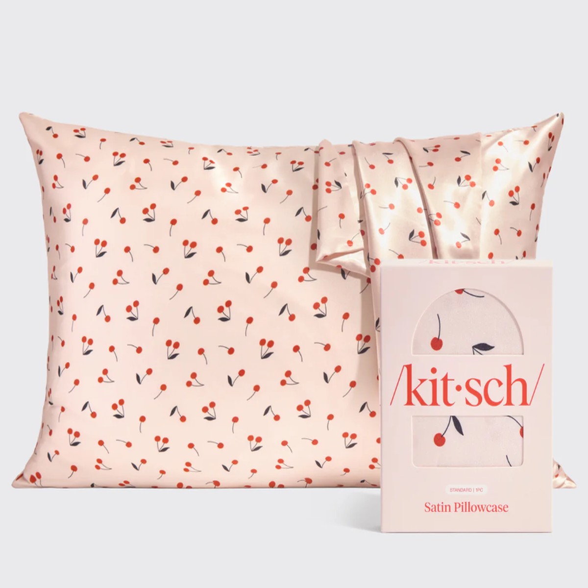 Satin Pillowcase Standard - Cherry Print