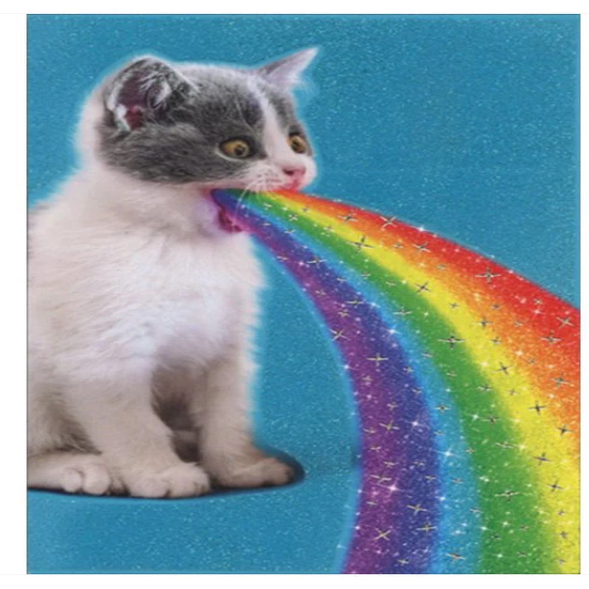 CAT SPITS UP RAINBOW