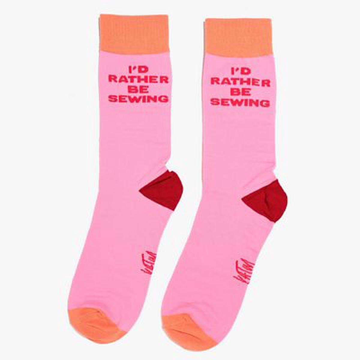 I'd Rather Be Sewing Socks - Pink