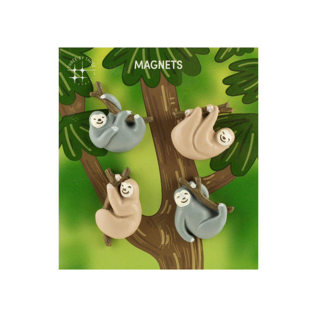 Colorful sloth magnets
