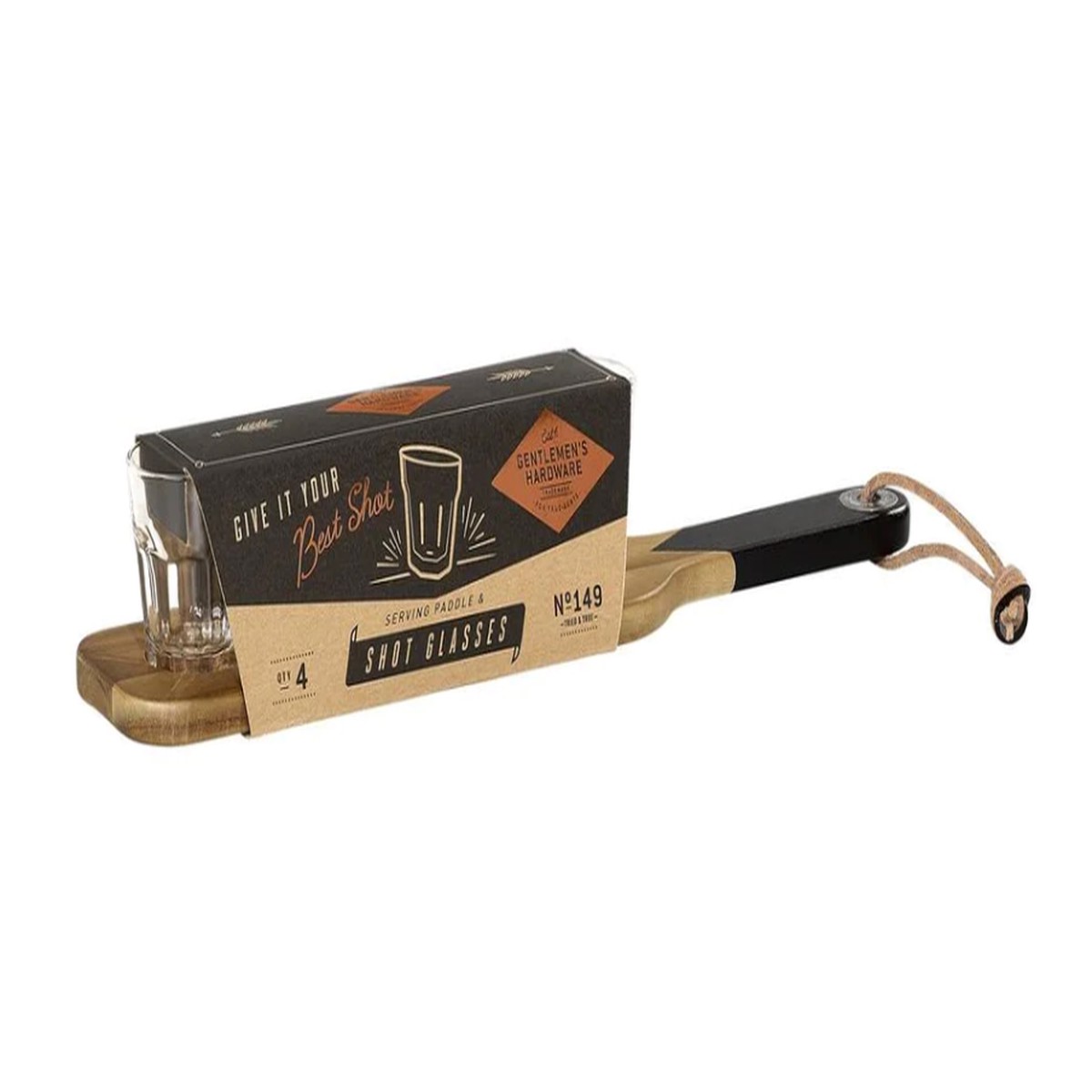 Serving Paddle & Shot Glasses