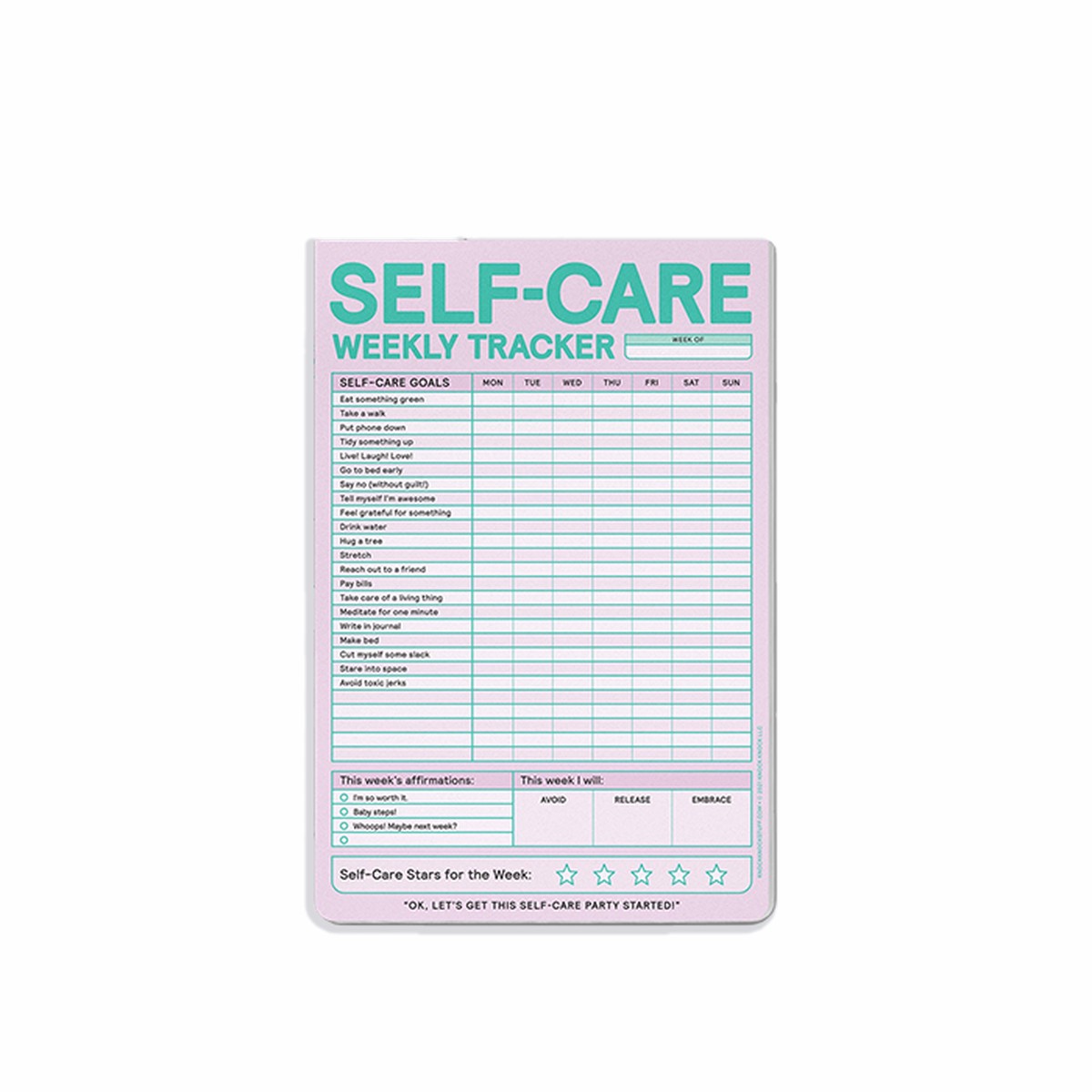 Self-Care Weekly Tracker Pad
