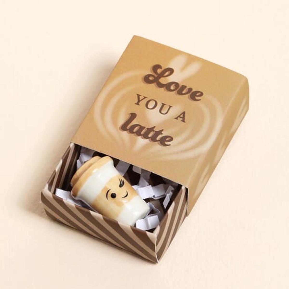Tiny Matchbox Latte Ceramic Token