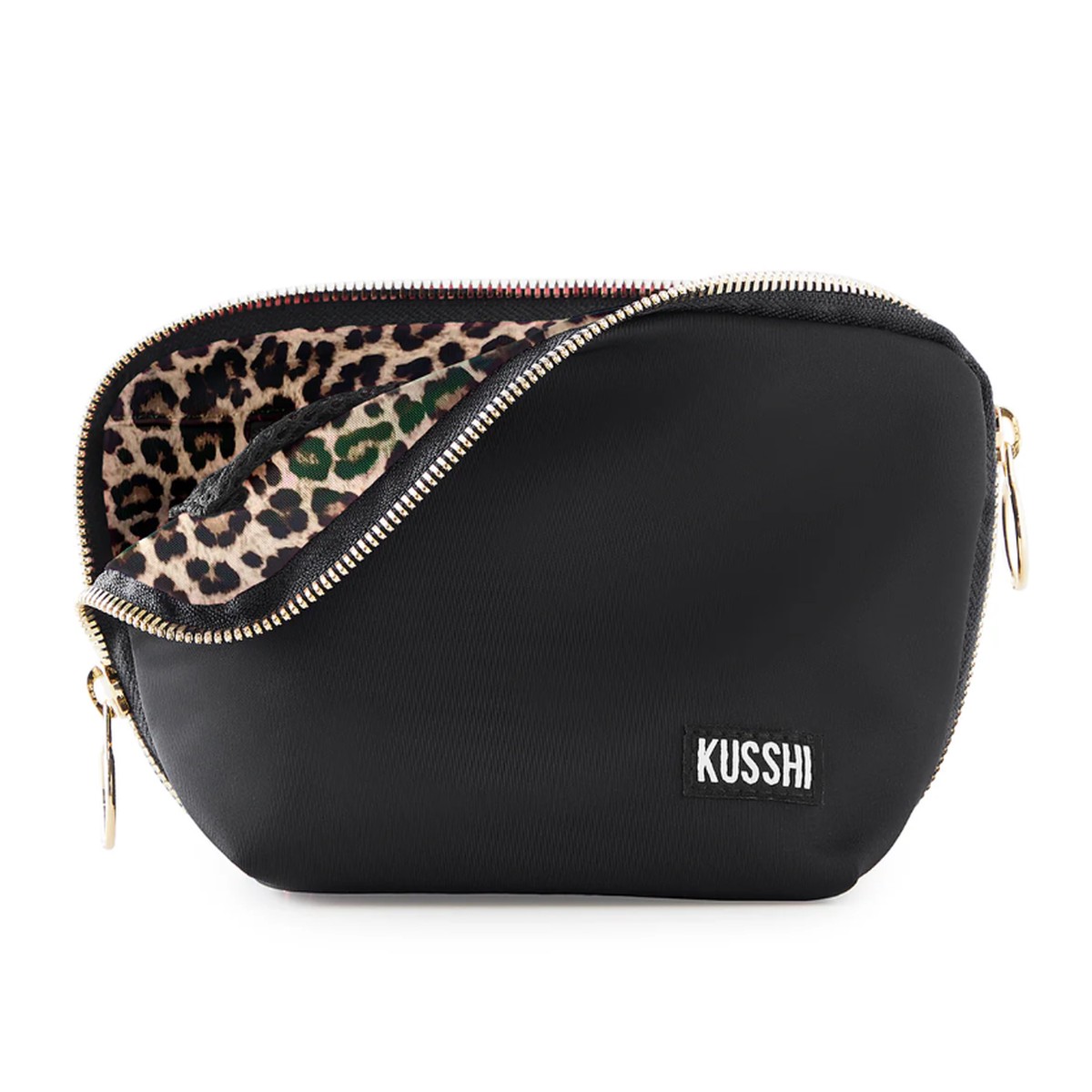 Everyday Makeup Bag - Black / Leopard