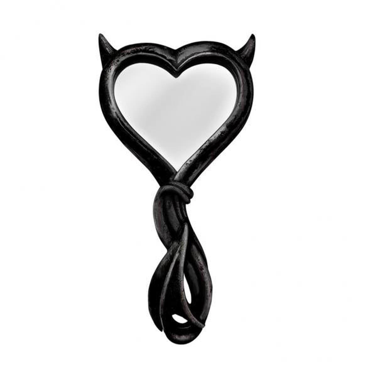 Devil's Heart Hand Mirror - Black