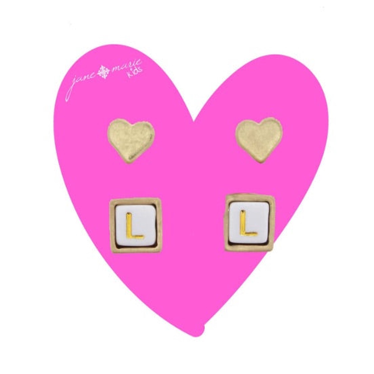 Pink Card Kids Initial Stud L