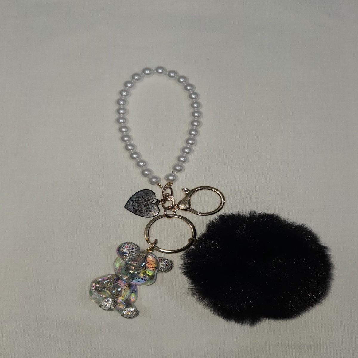 Bling Bear Keychain - Black