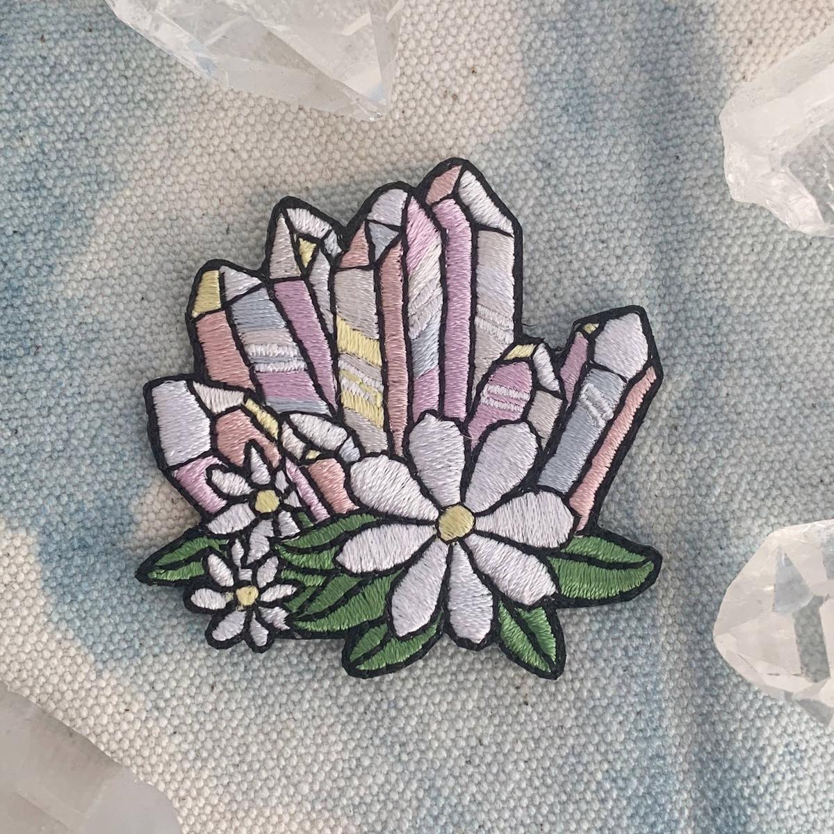 Aura Quartz Crystal Cluster Patch