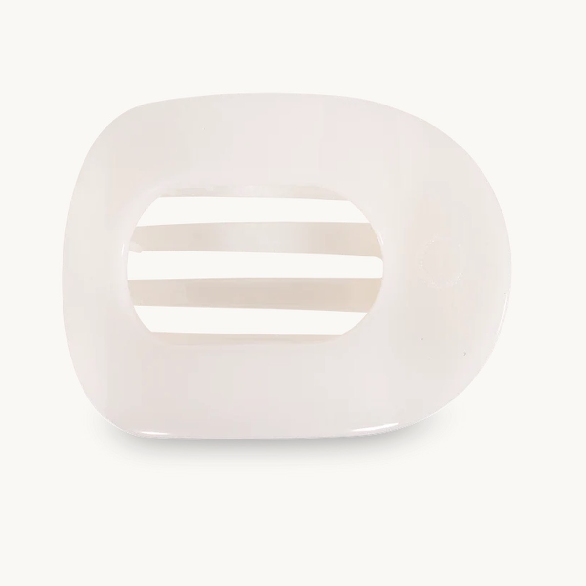 Coconut White Large Flat Round Clip