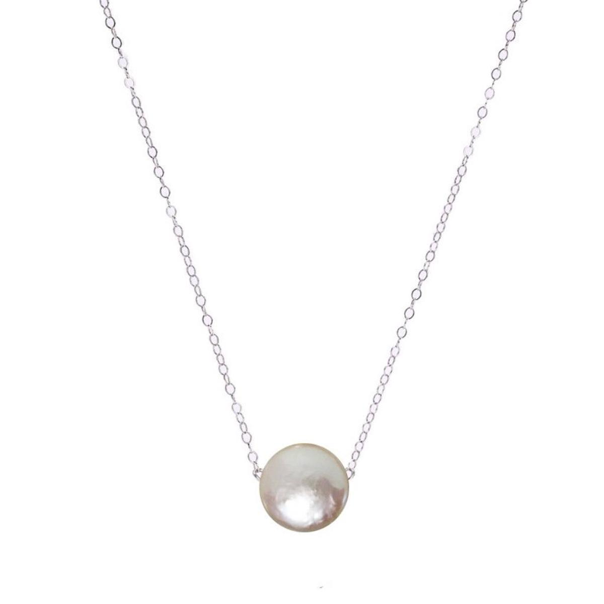 Single Pearl Necklace - Sterling Silver