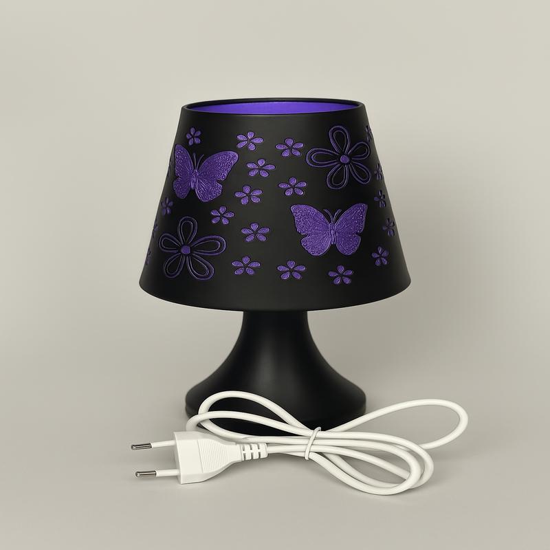 FlutterBloom Purple Table Lamp