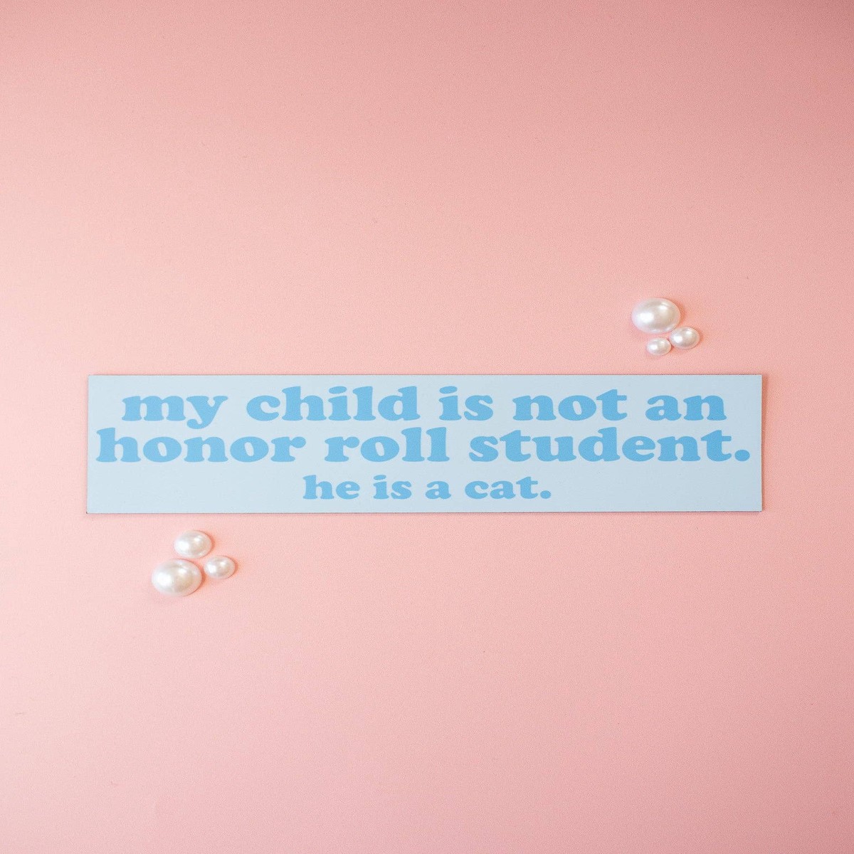Honor Roll Cat Bumper Magnet- Blue