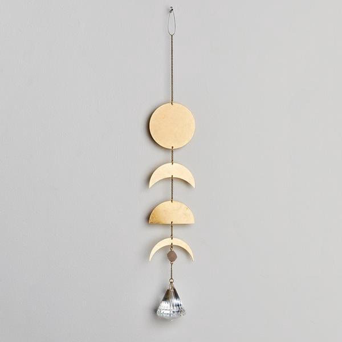 Moon Phase Moonstone Crystal Suncatcher