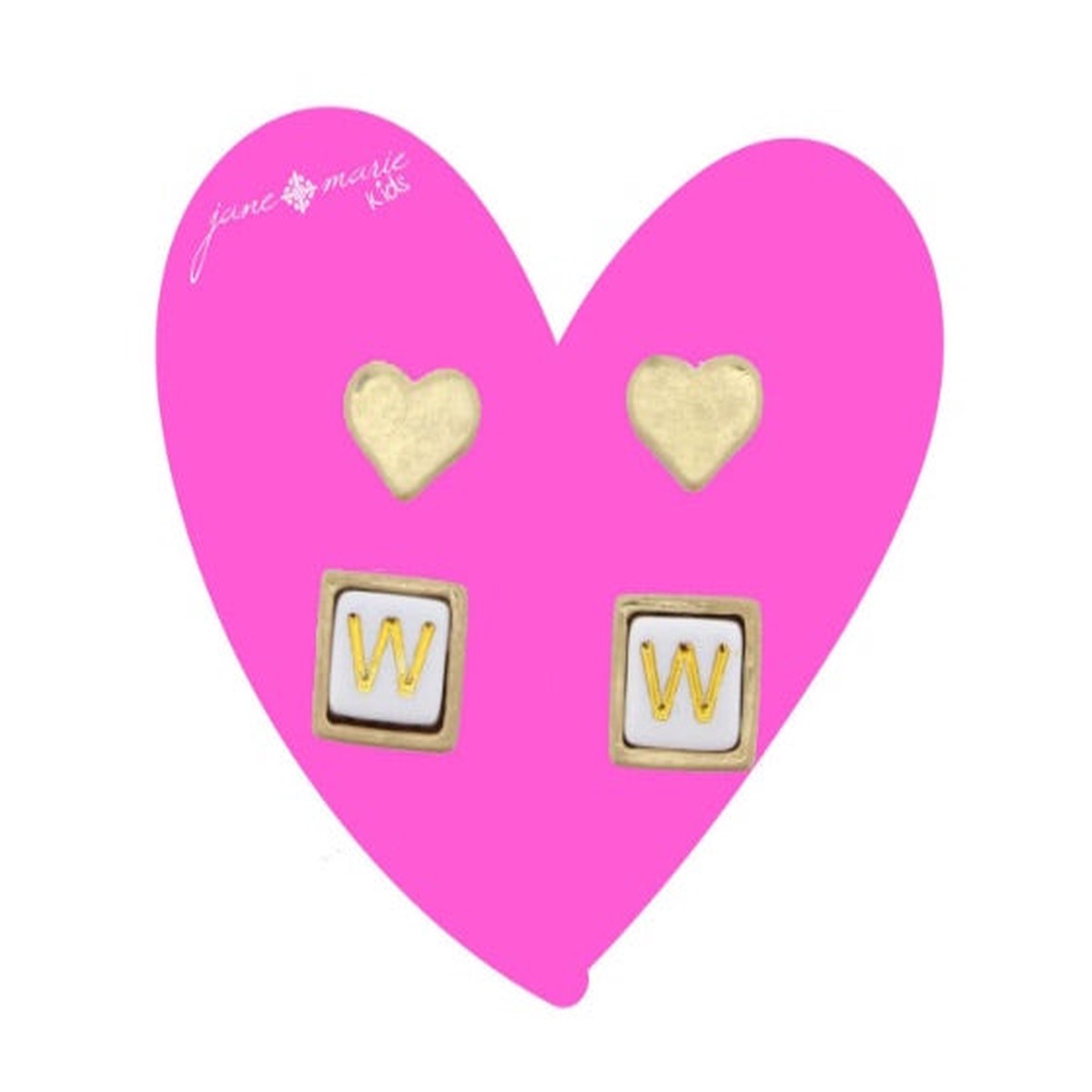 Pink Card Kids Initial Stud W