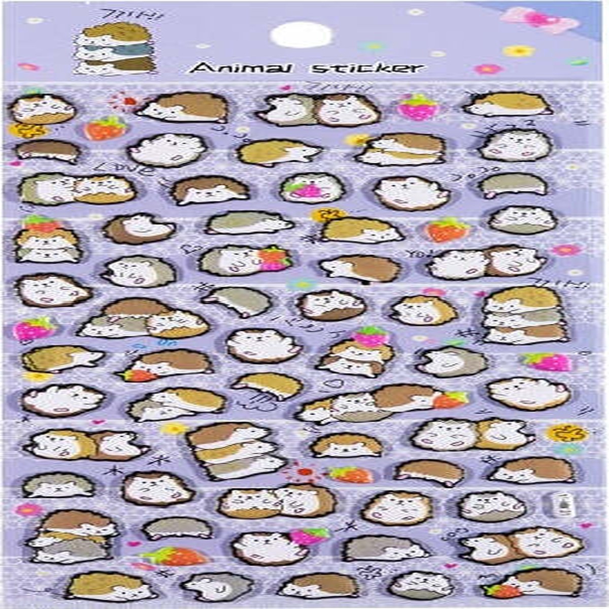 HEDGEHOG PUFFY STICKER SHEET