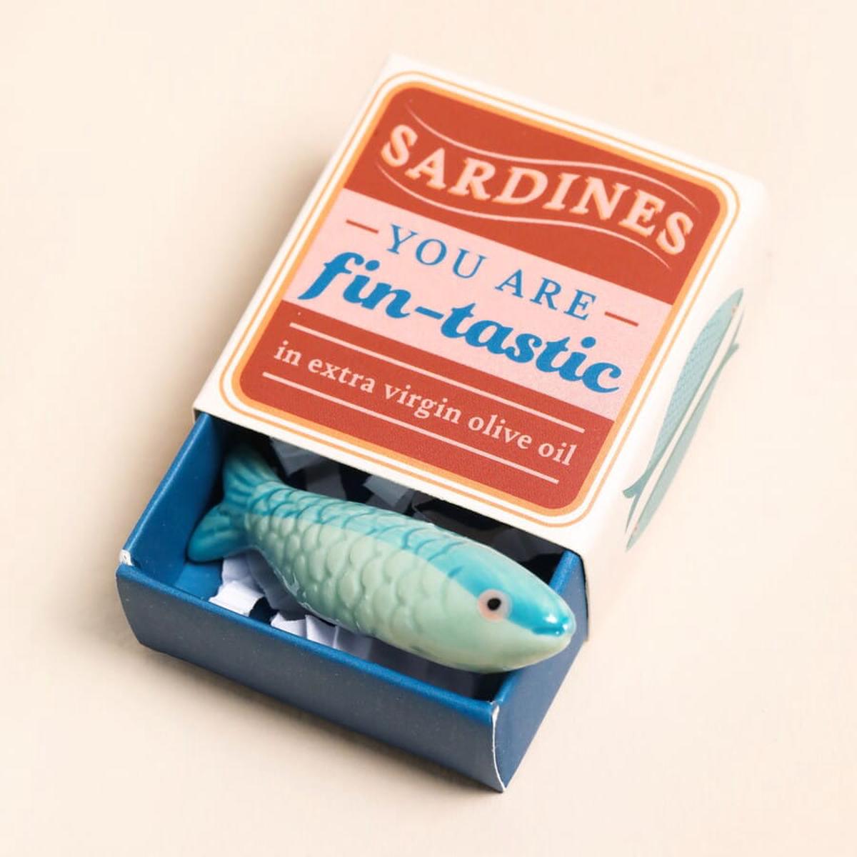 Tiny Matchbox Sardine Ceramic Token