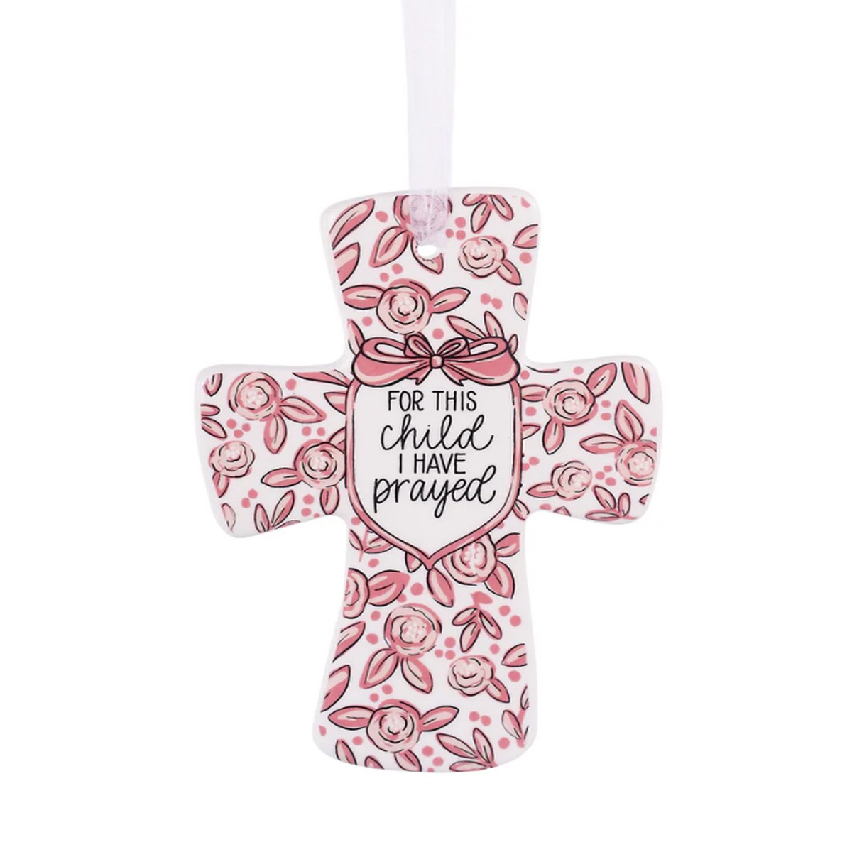 For This Child I Have Prayed Pink Standing Cross