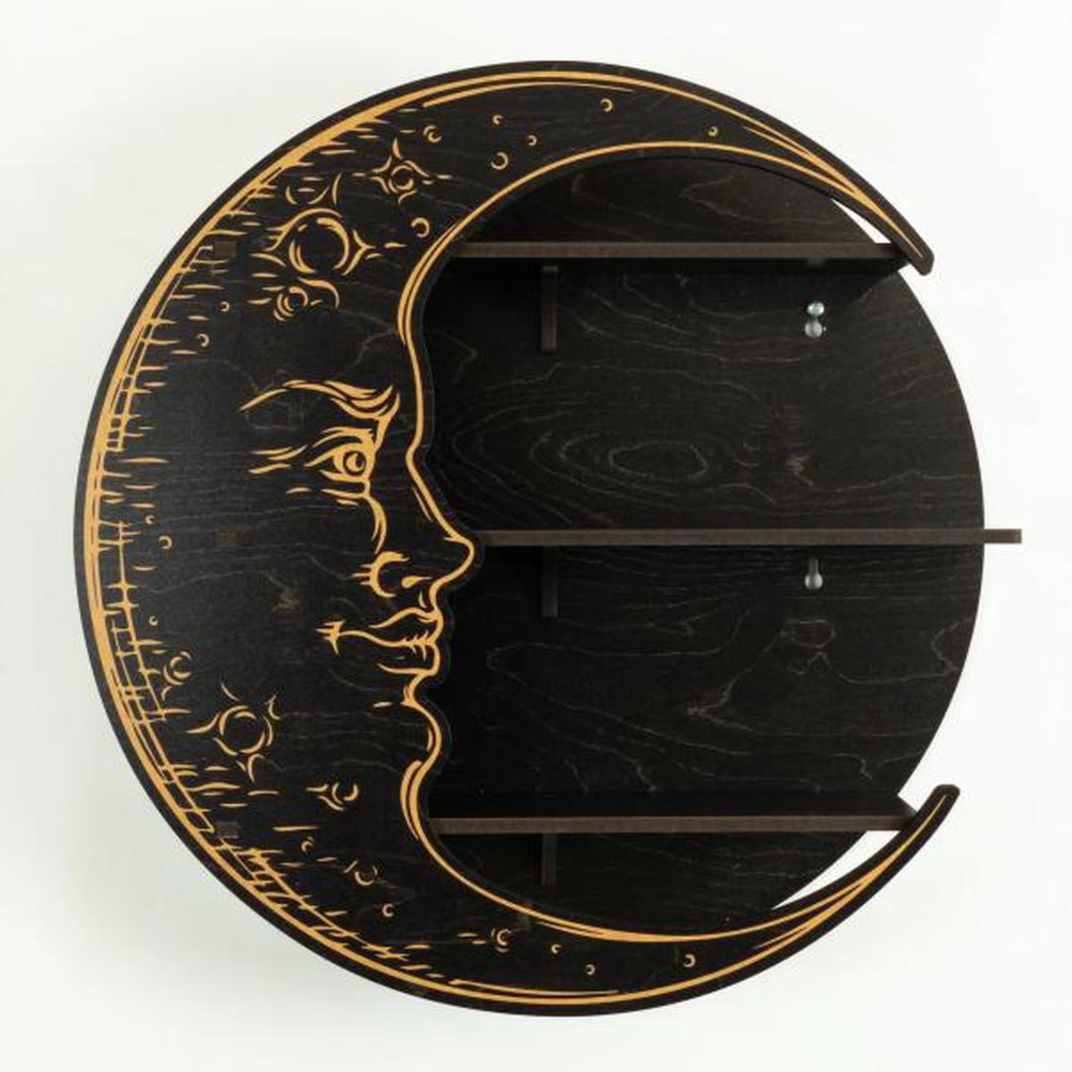 Moon Face Shelf -  10" - Black /Black